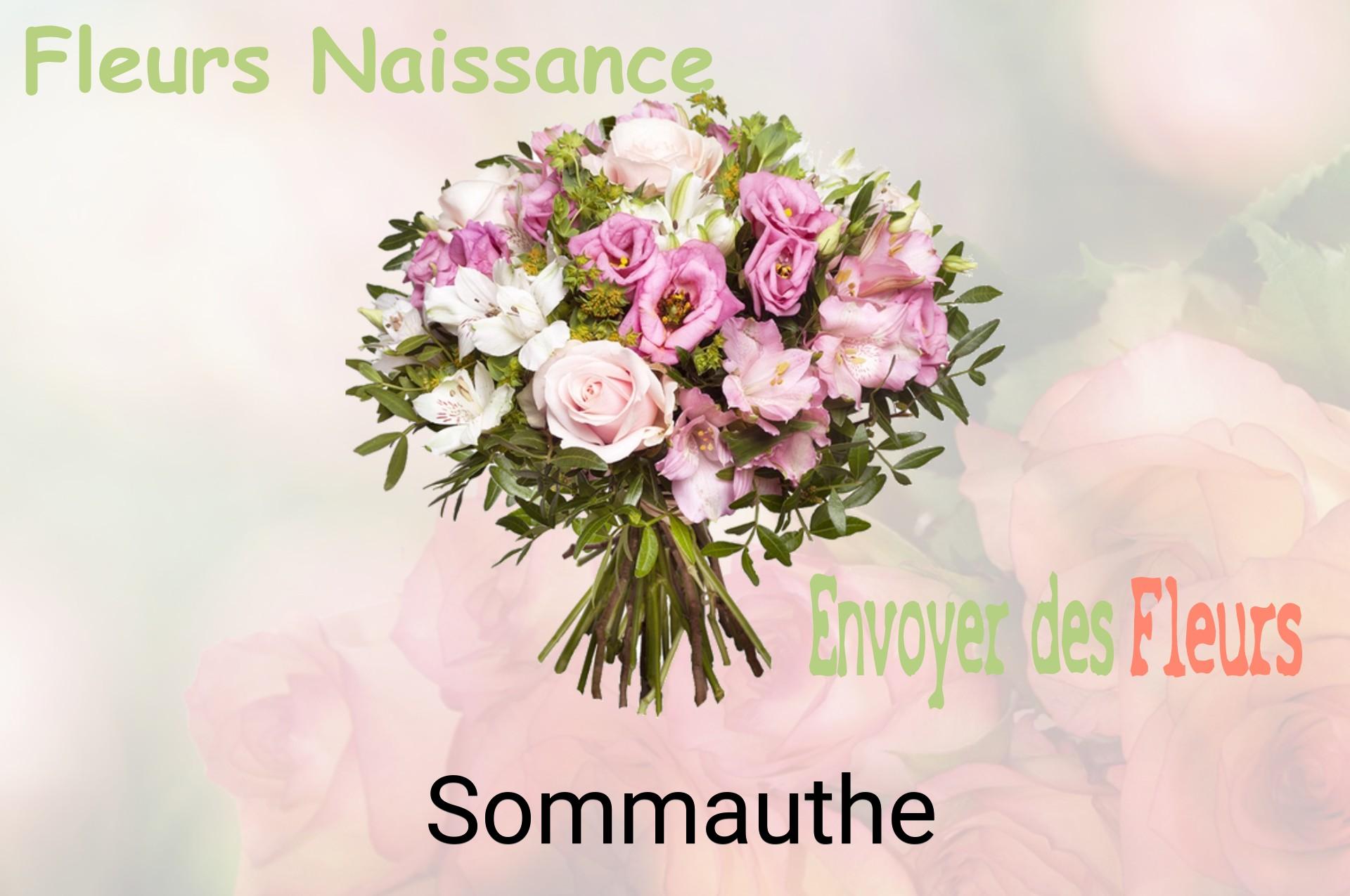 Bouquet de fleurs de naissance livré à Sommauthe